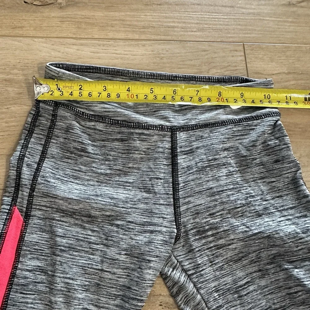 Dri-Fit Nike Little Girls 6 Ankle Leggings Marled Gray Pink Stripe Logo‎ - Picture 6 of 6